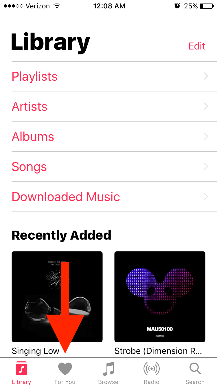 recently played apple music