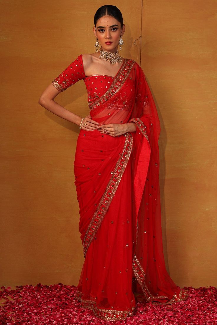 red saree pinterest