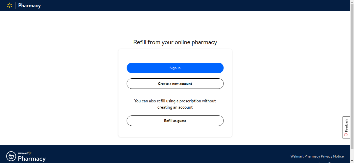 refill walmart prescription online