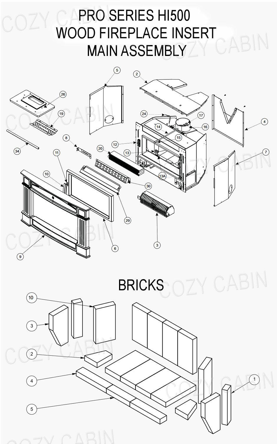 regency fireplace parts