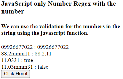 regex only numbers