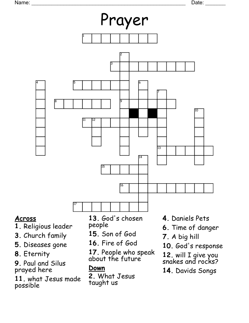 religious leader crossword clue