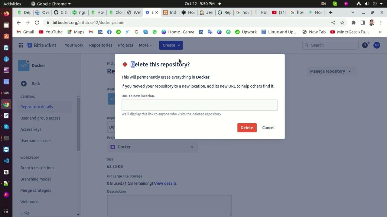 remove repository bitbucket