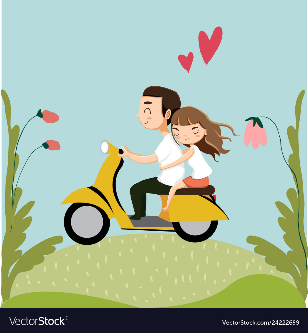 romantic couple on bike images