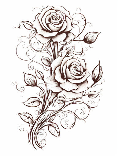 rose tattoo drawing