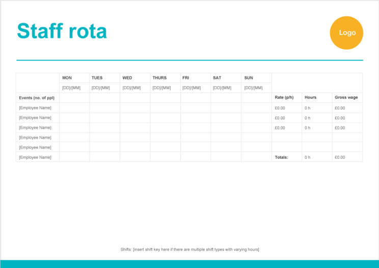 rota template word