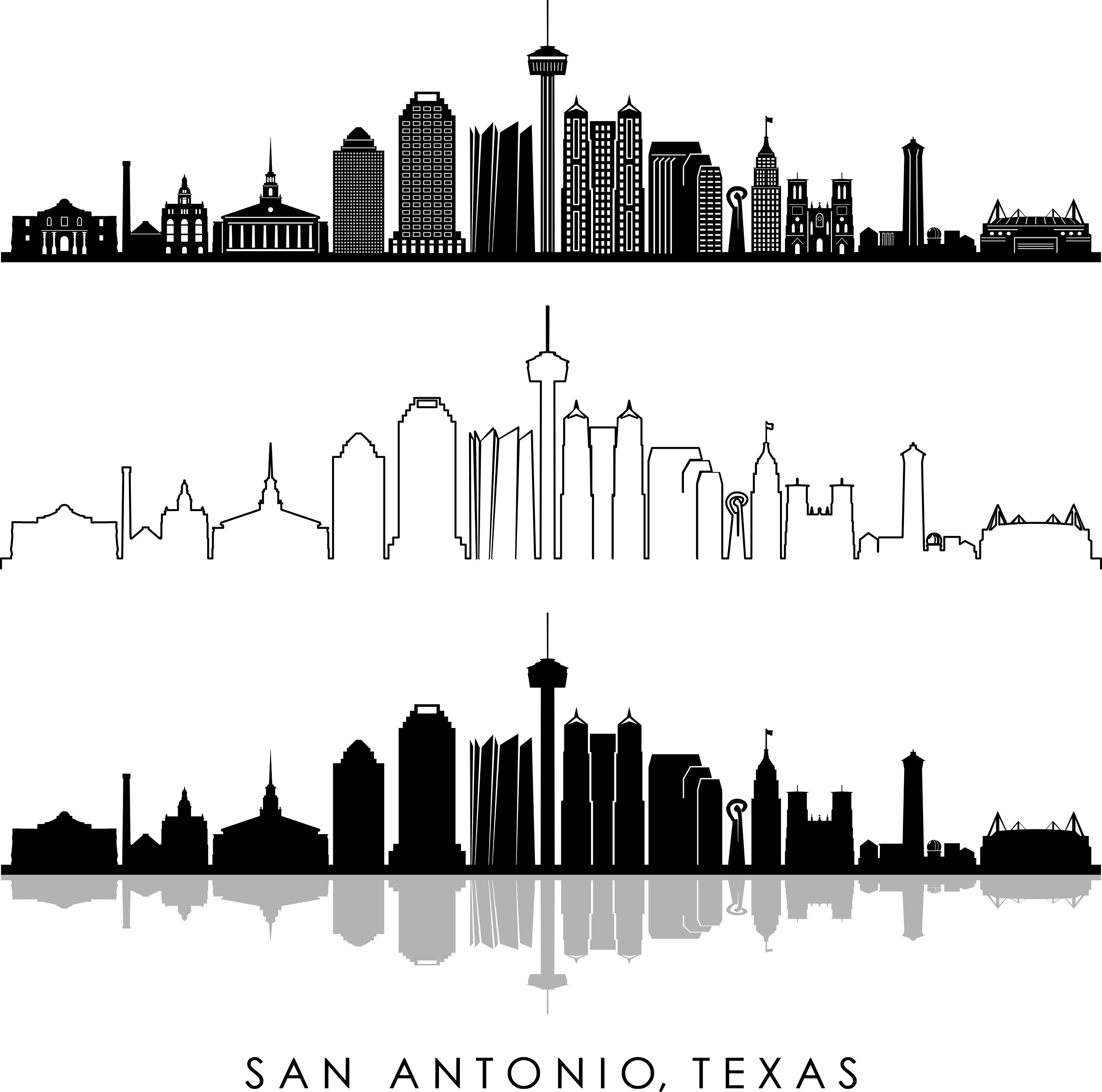 san antonio skyline outline