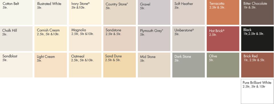 sandtex masonry paint colour range