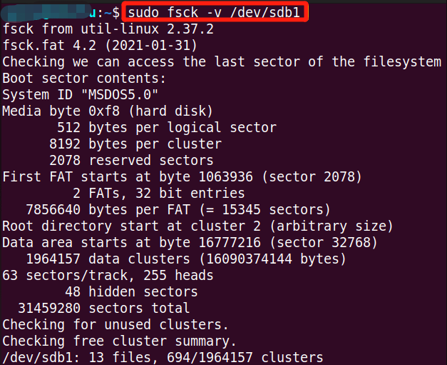 sd card health check linux