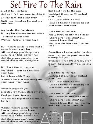 set fire to the rain lyrics