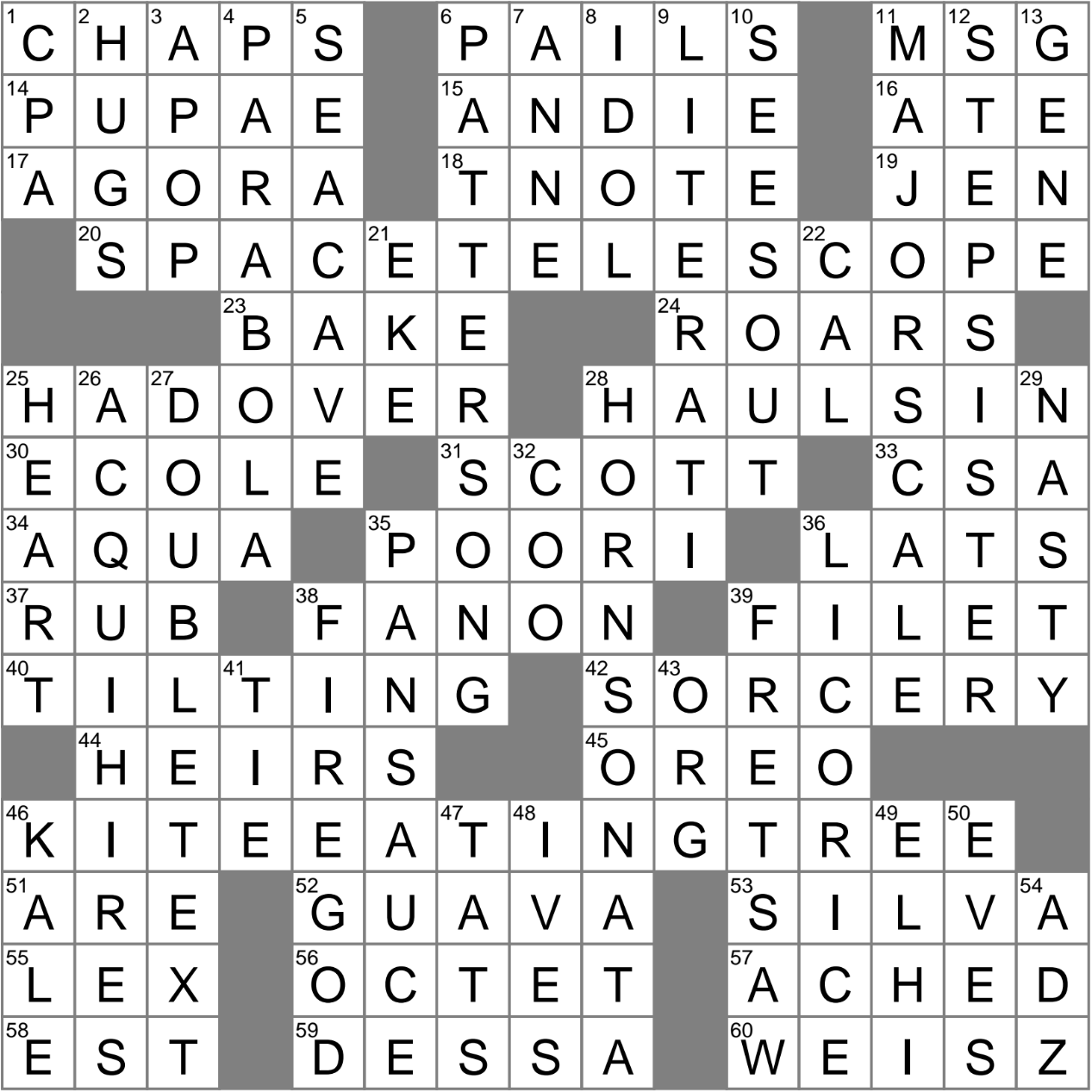 severance of parts crossword