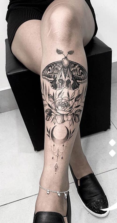 shin tattoo female