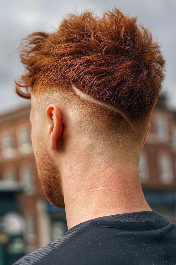 short ginger fade haircut