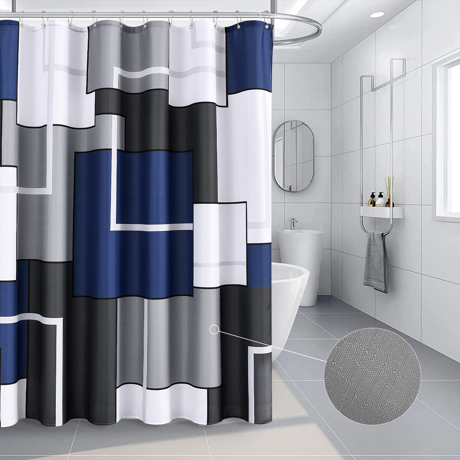 shower curtains in blue