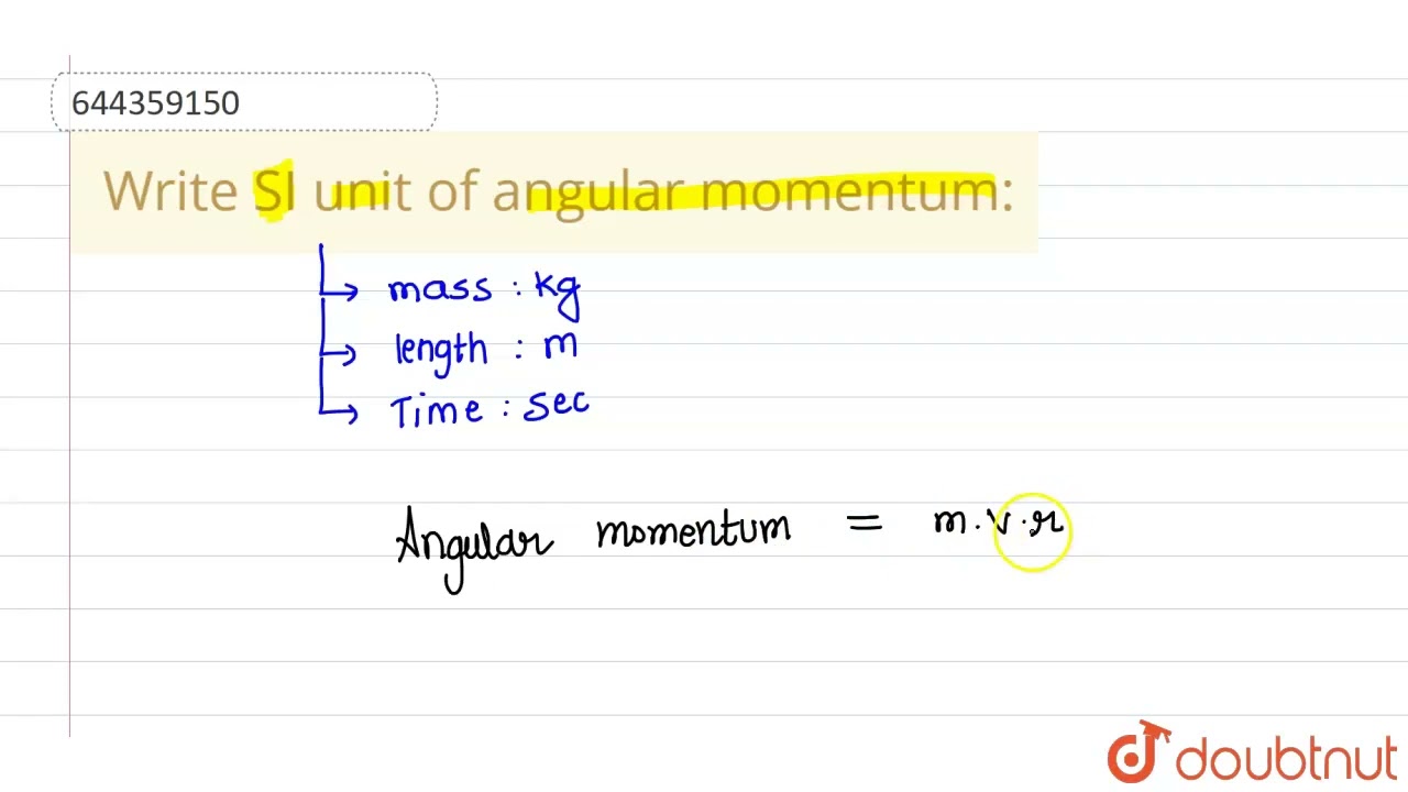 si unit of angular momentum is