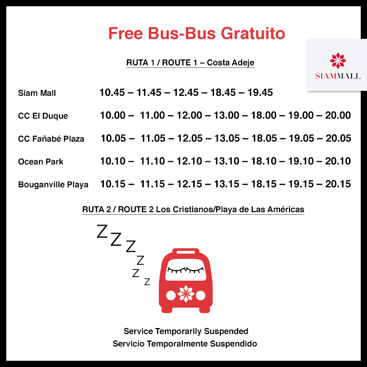 siam mall free bus timetable