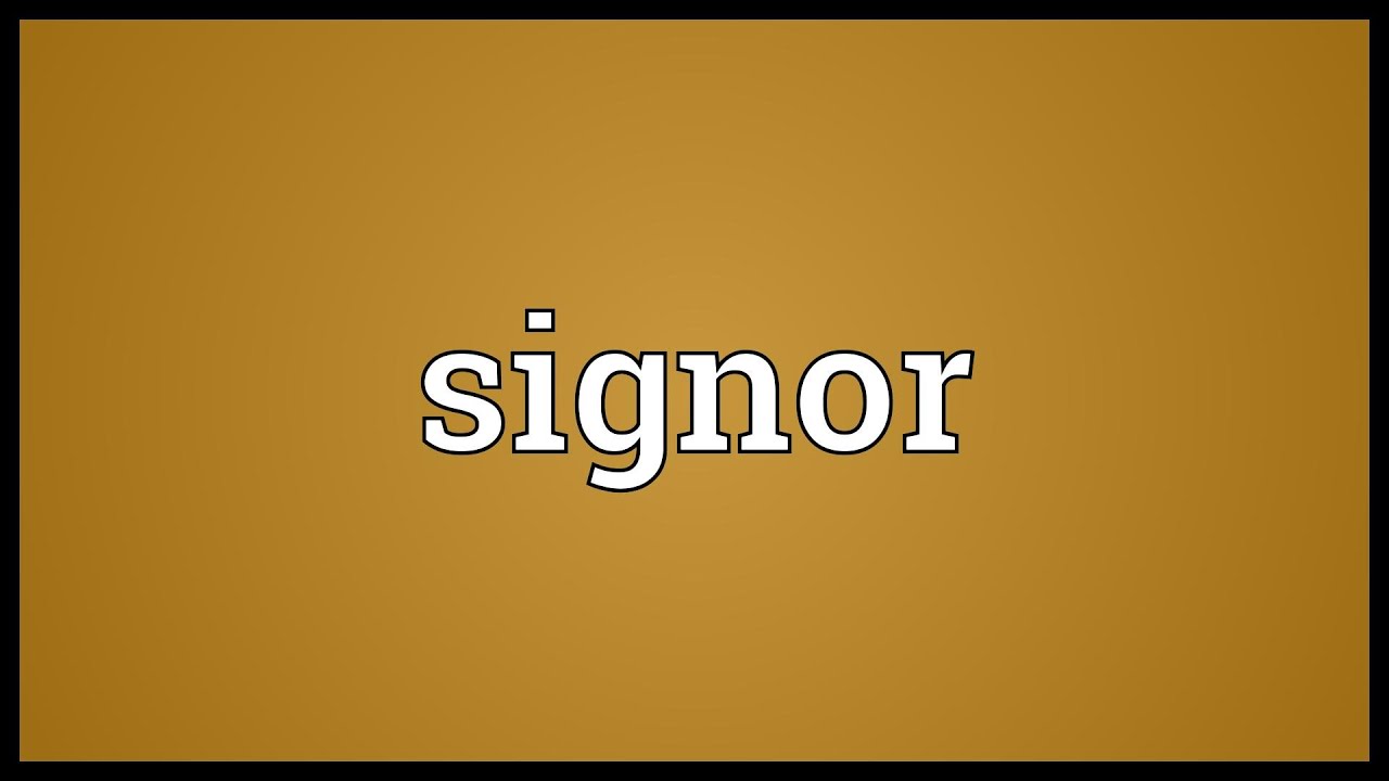 signor meaning