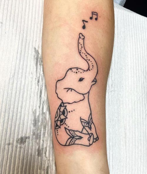 simple elephant tattoo