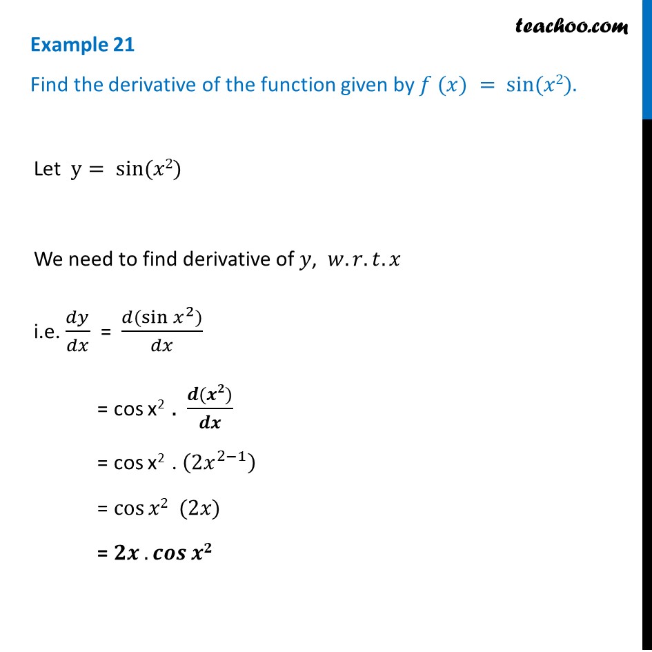 sin 2 x differentiation