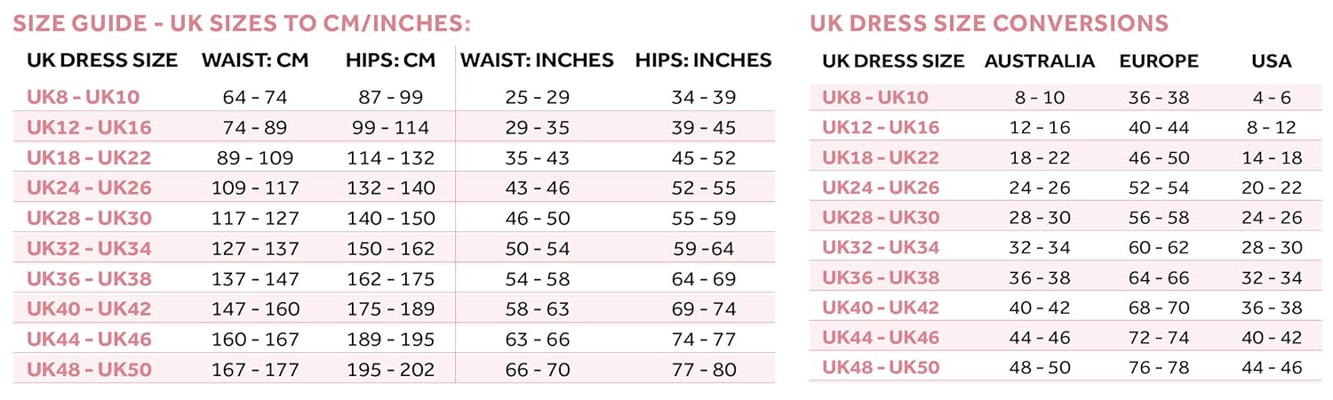 size chart on amazon