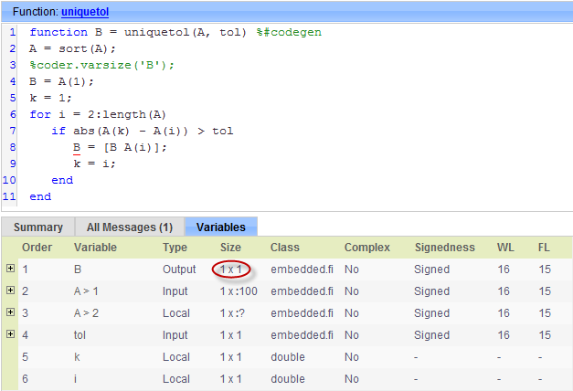 size function matlab