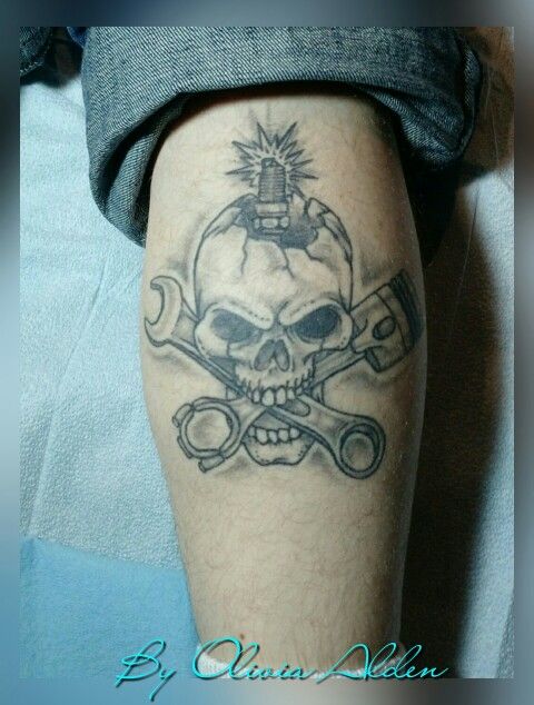 skull wrench tattoo