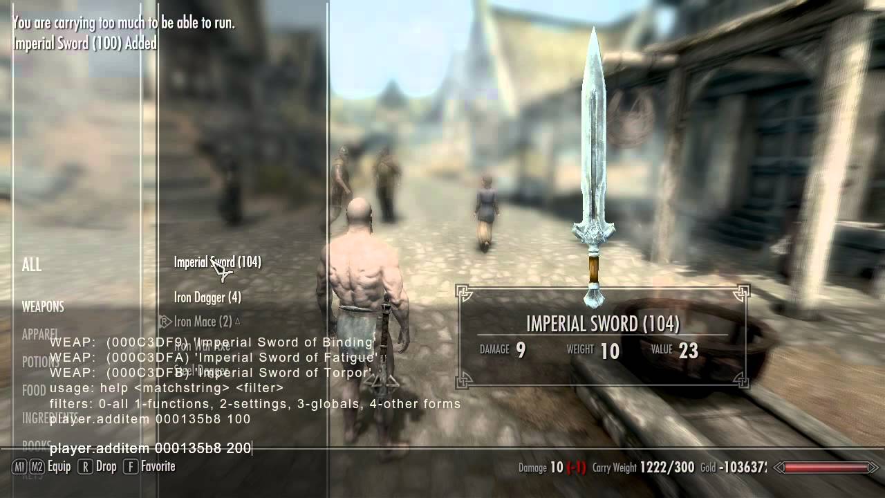 skyrim add item command