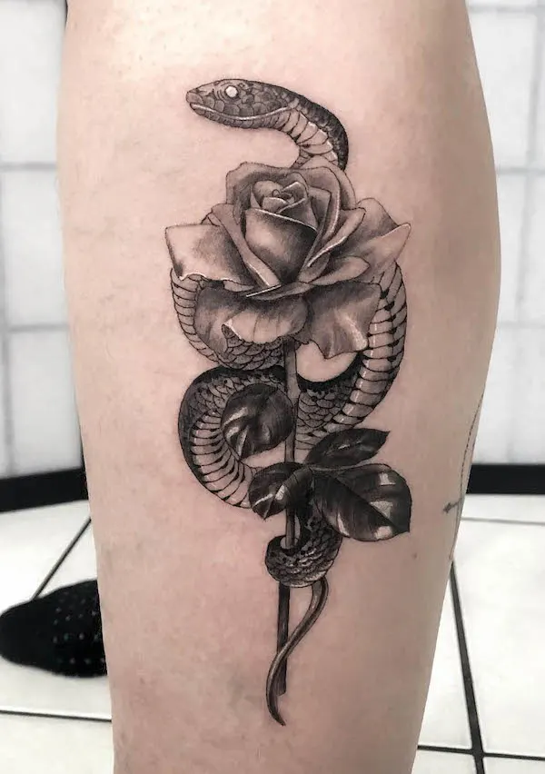 snake and flower tattoo meaning