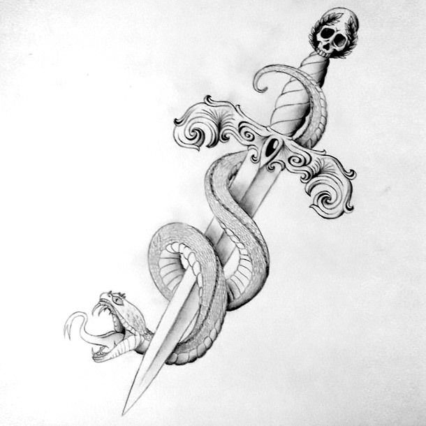 snake with dagger tattoo meaning