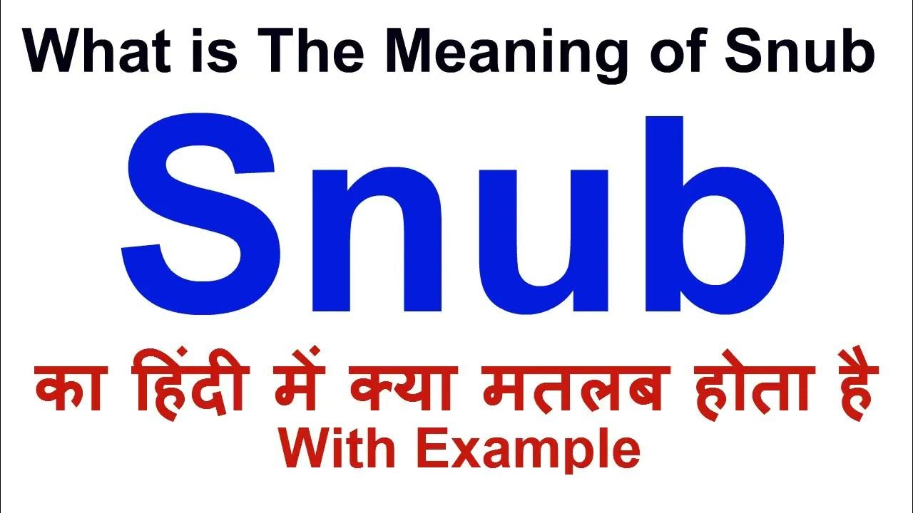 snubs means in hindi