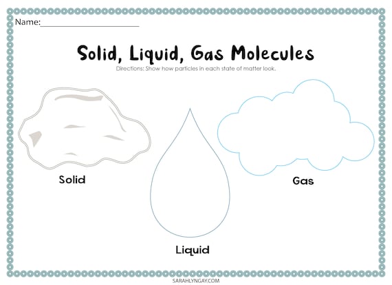 solid liquid gas kindergarten worksheet