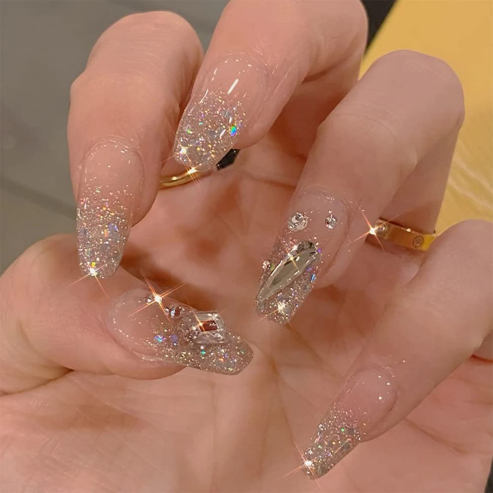 sparkly acrylic nails