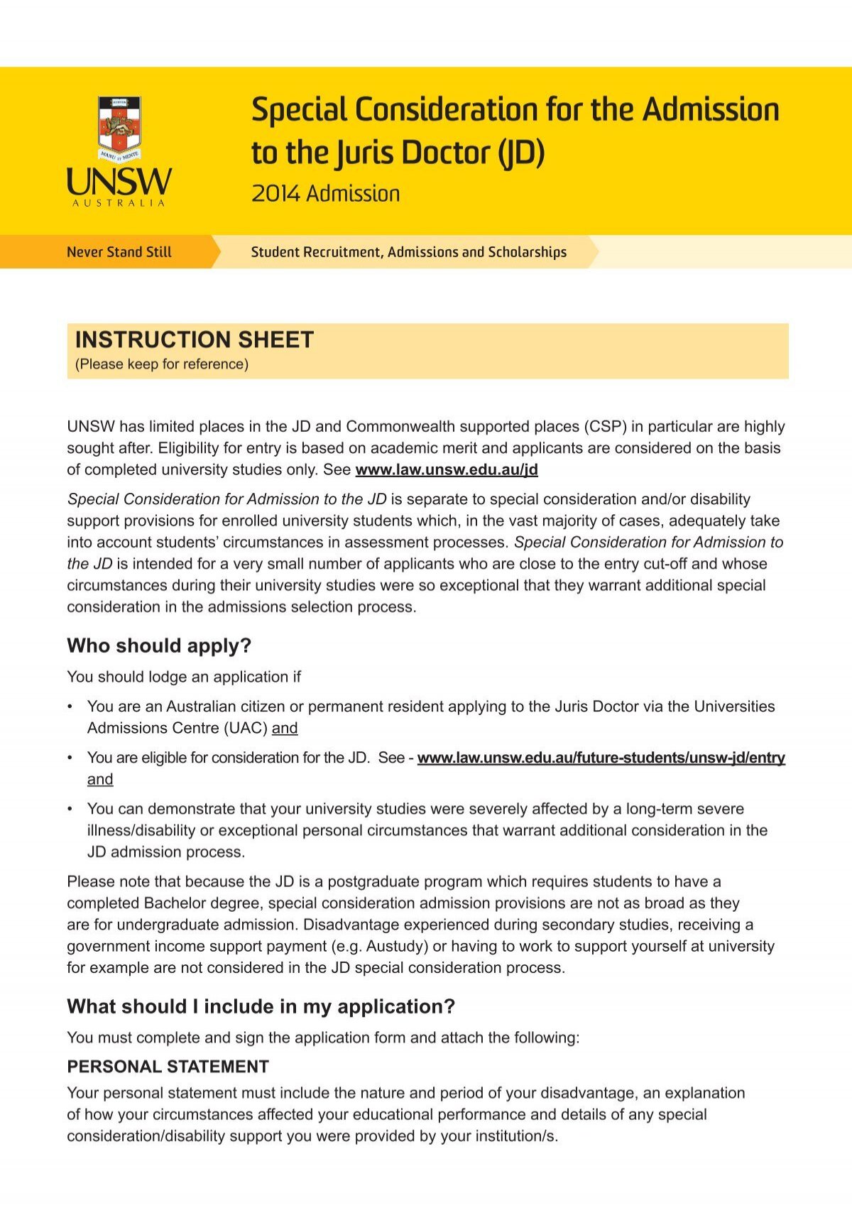 special consideration unsw