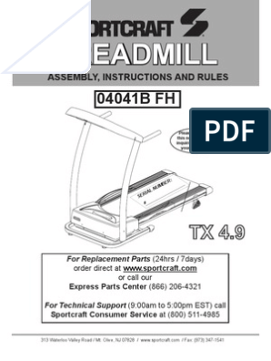 sportcraft 4.9 treadmill