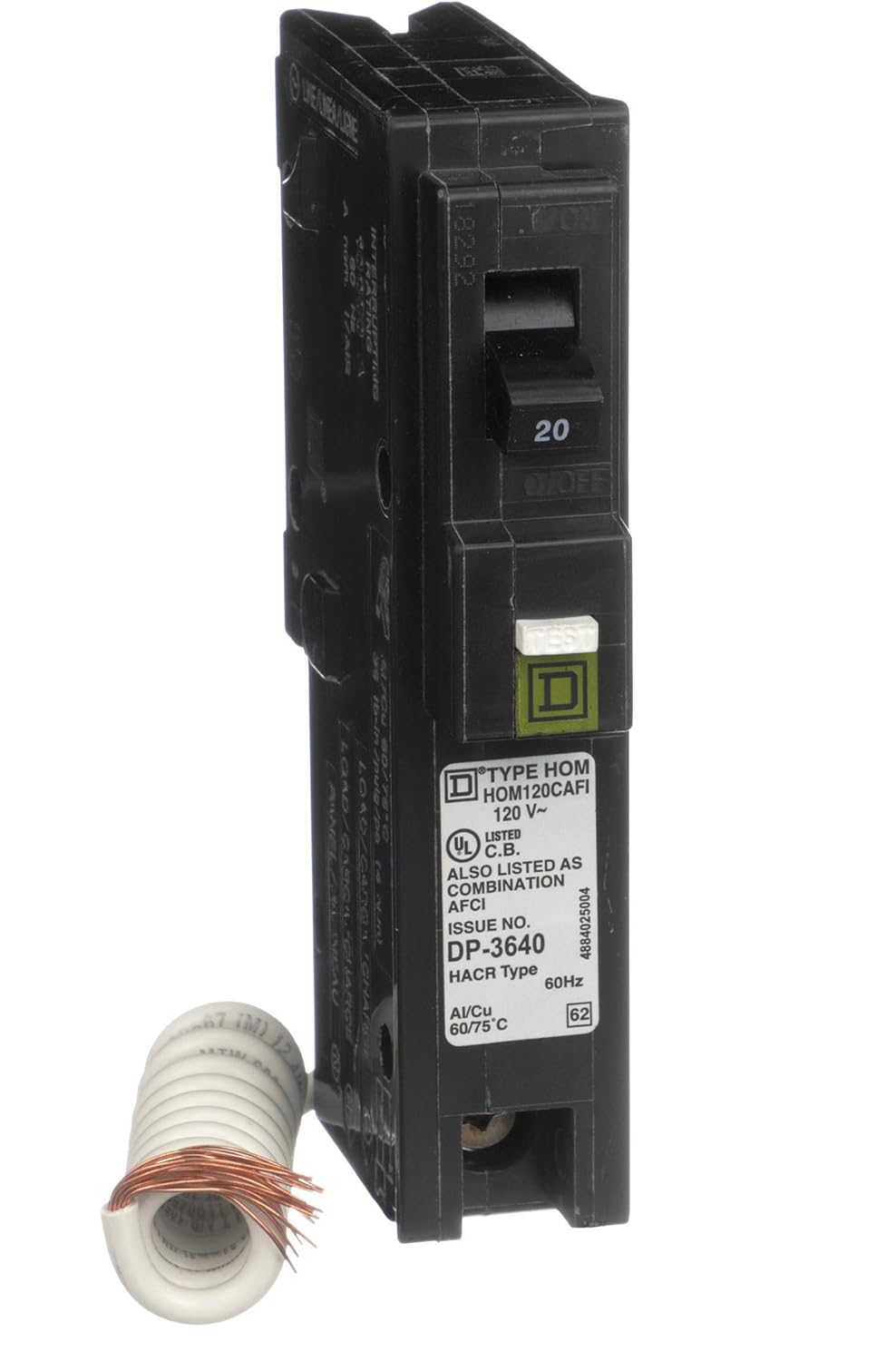 square d 15 amp arc fault breaker