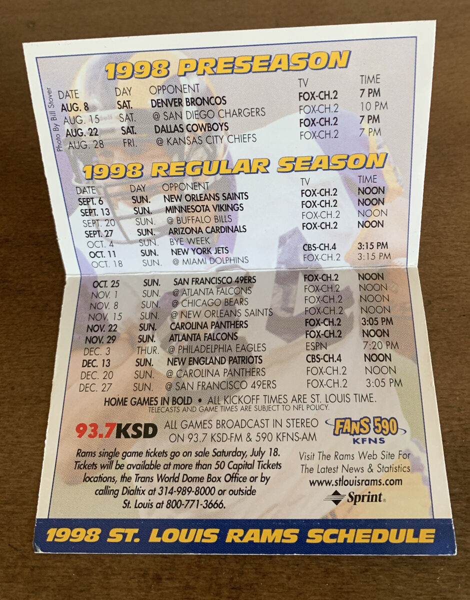 st louis rams schedule