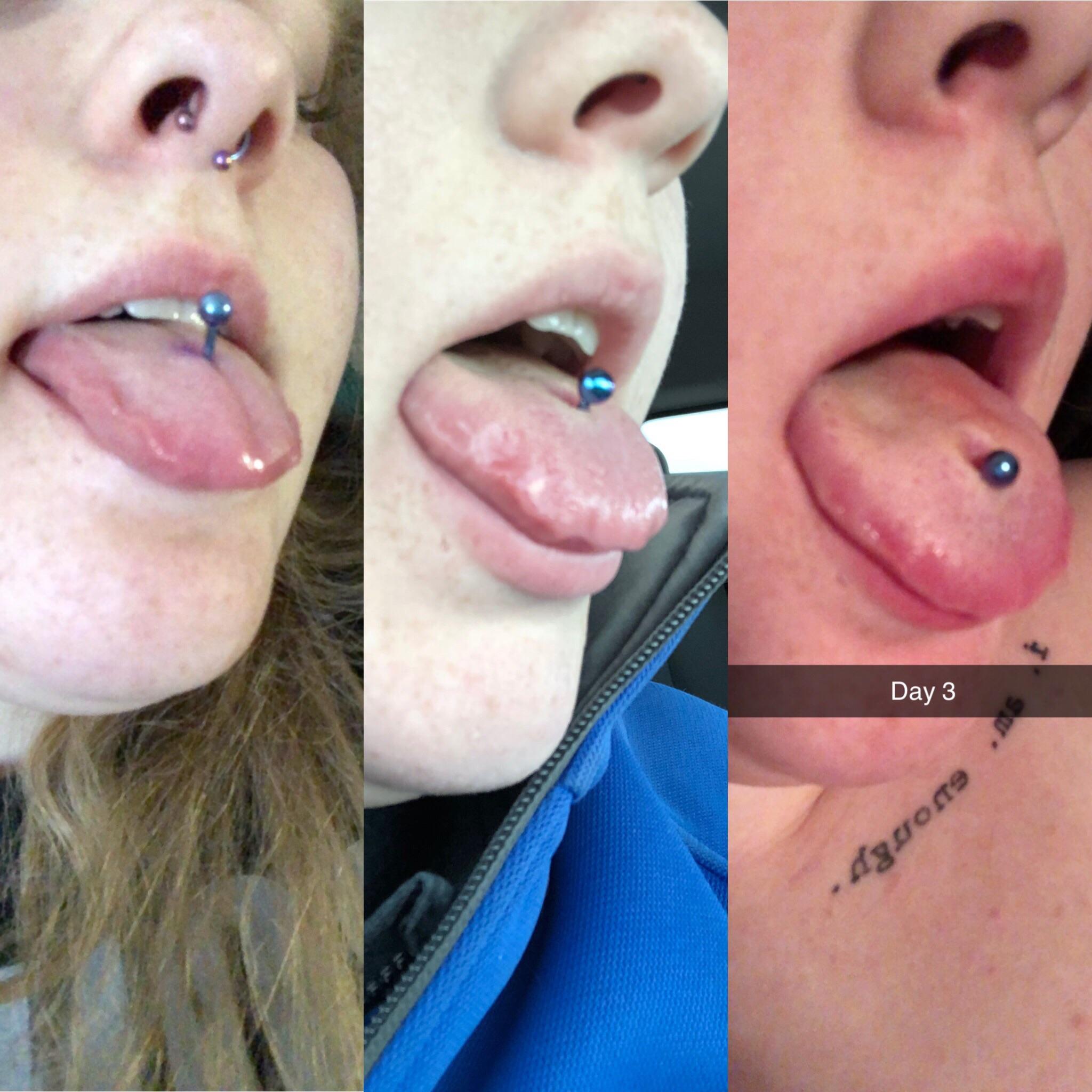 stages of tongue piercing healing