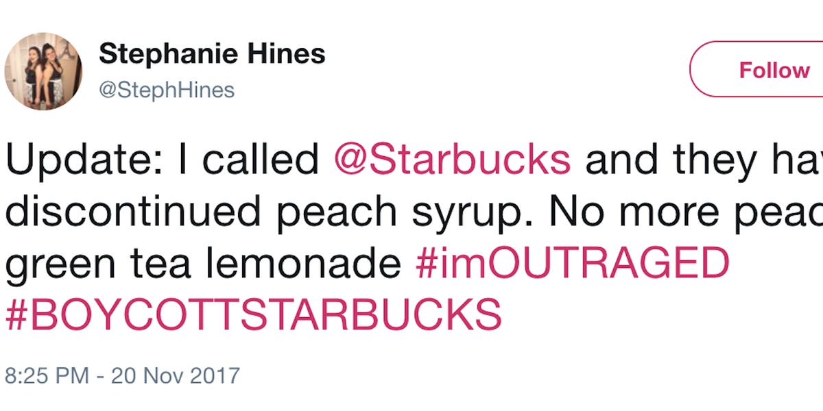 starbucks peach green tea discontinued