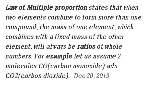 state the law of multiple proportions.