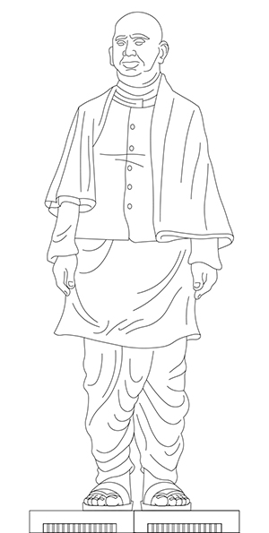 statue of unity drawing easy