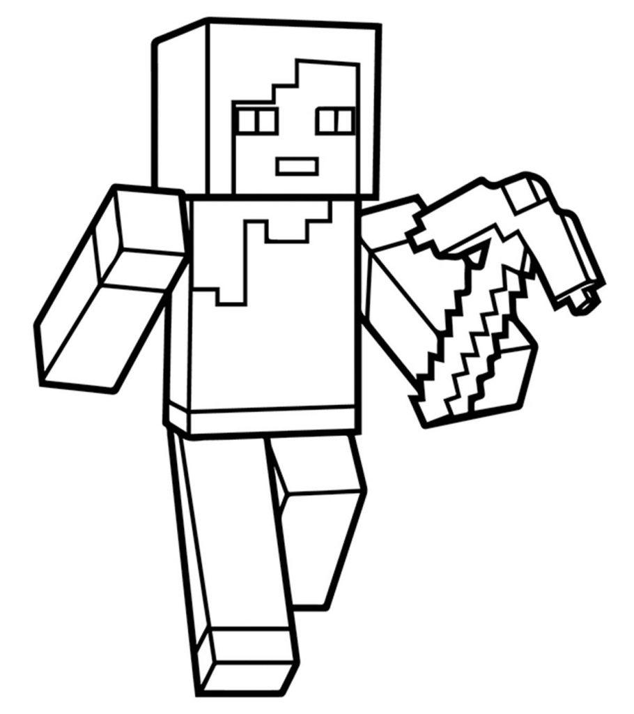 steve from minecraft coloring page