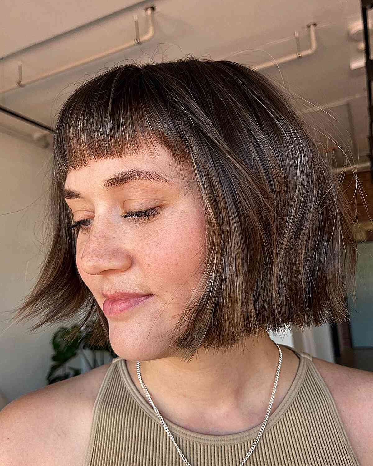 straight bangs with short hair