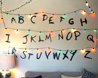 stranger things alphabet wall