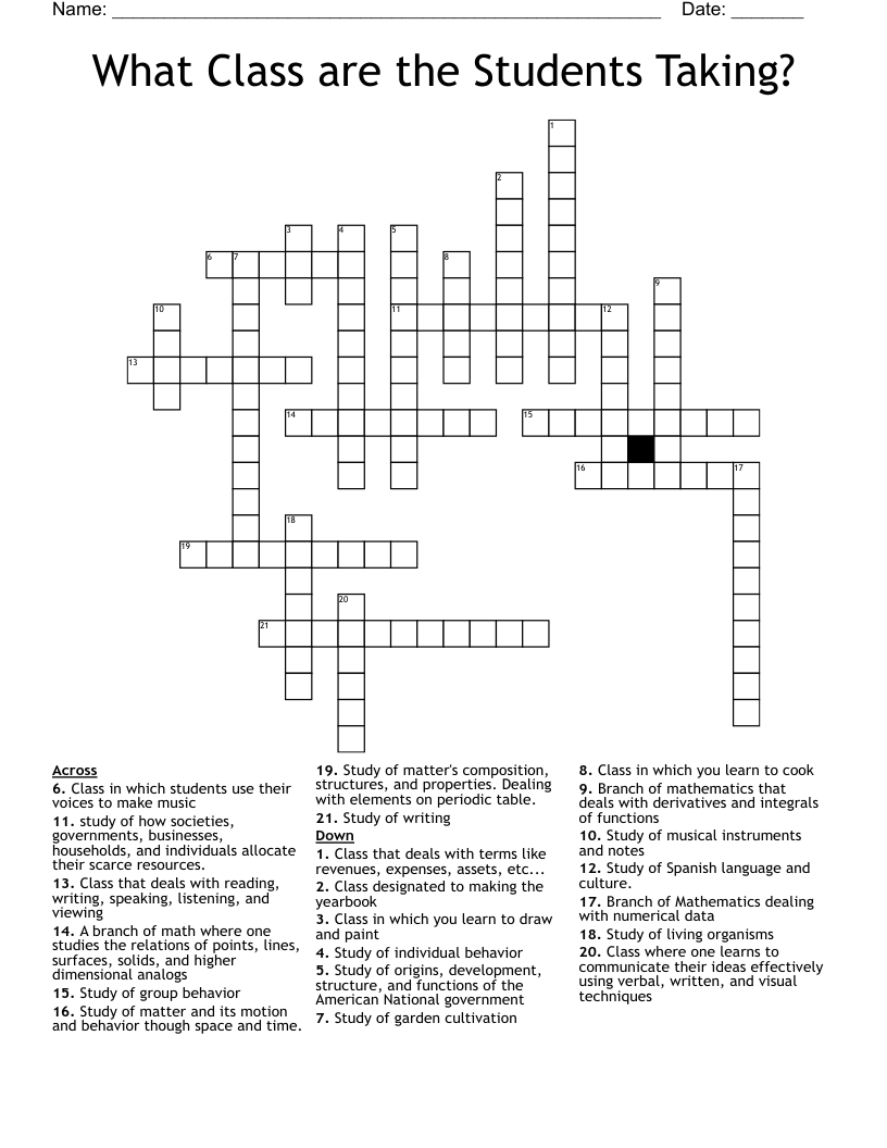 student group crossword clue