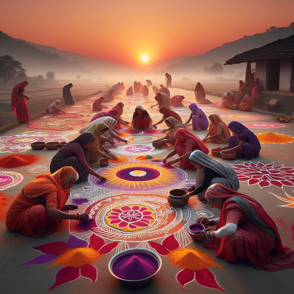 sunrise rangoli