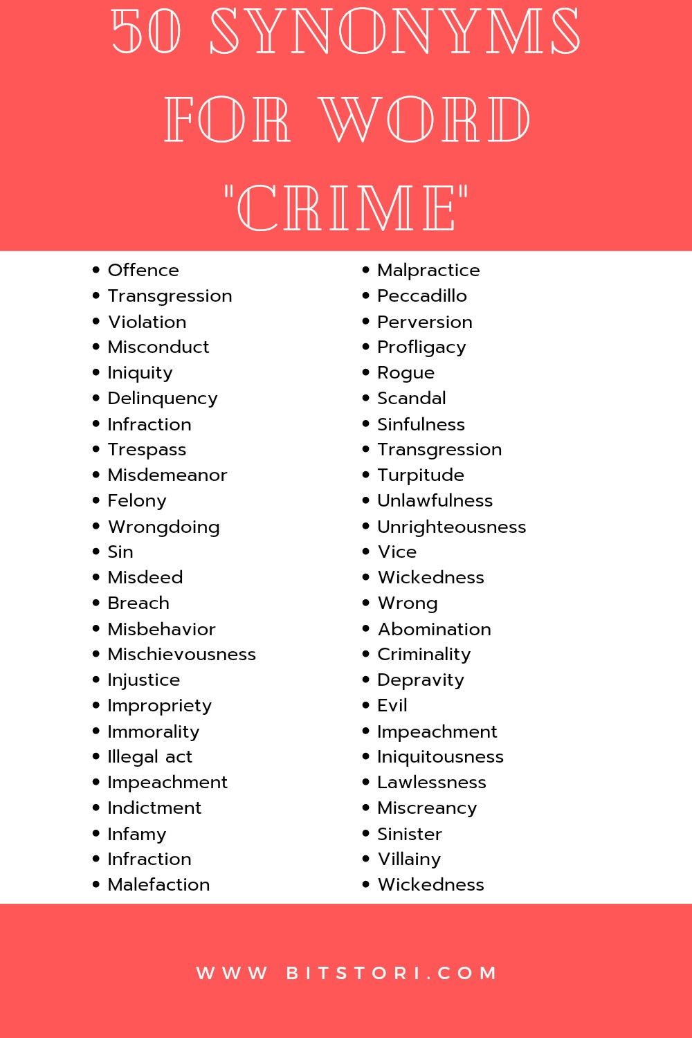 synonym for crime