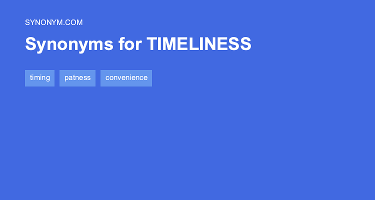 synonym timeliness