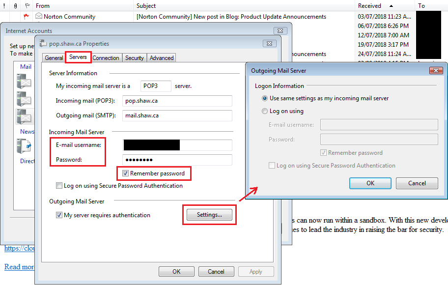 talktalk email server settings