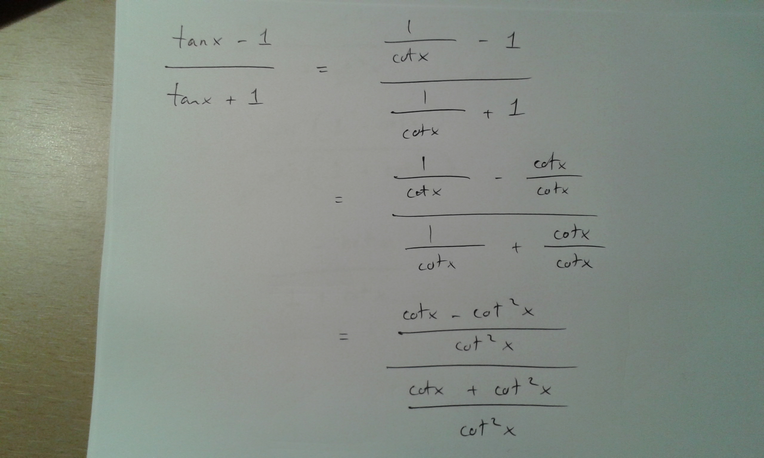 tan-1 cot