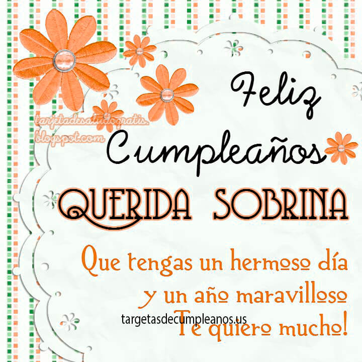 tarjeta de cumpleaño para mi sobrina